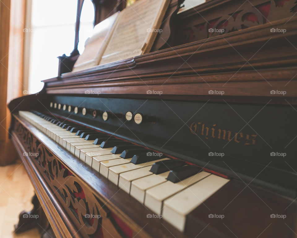 Old piano located inside the Ohio State Reformatory