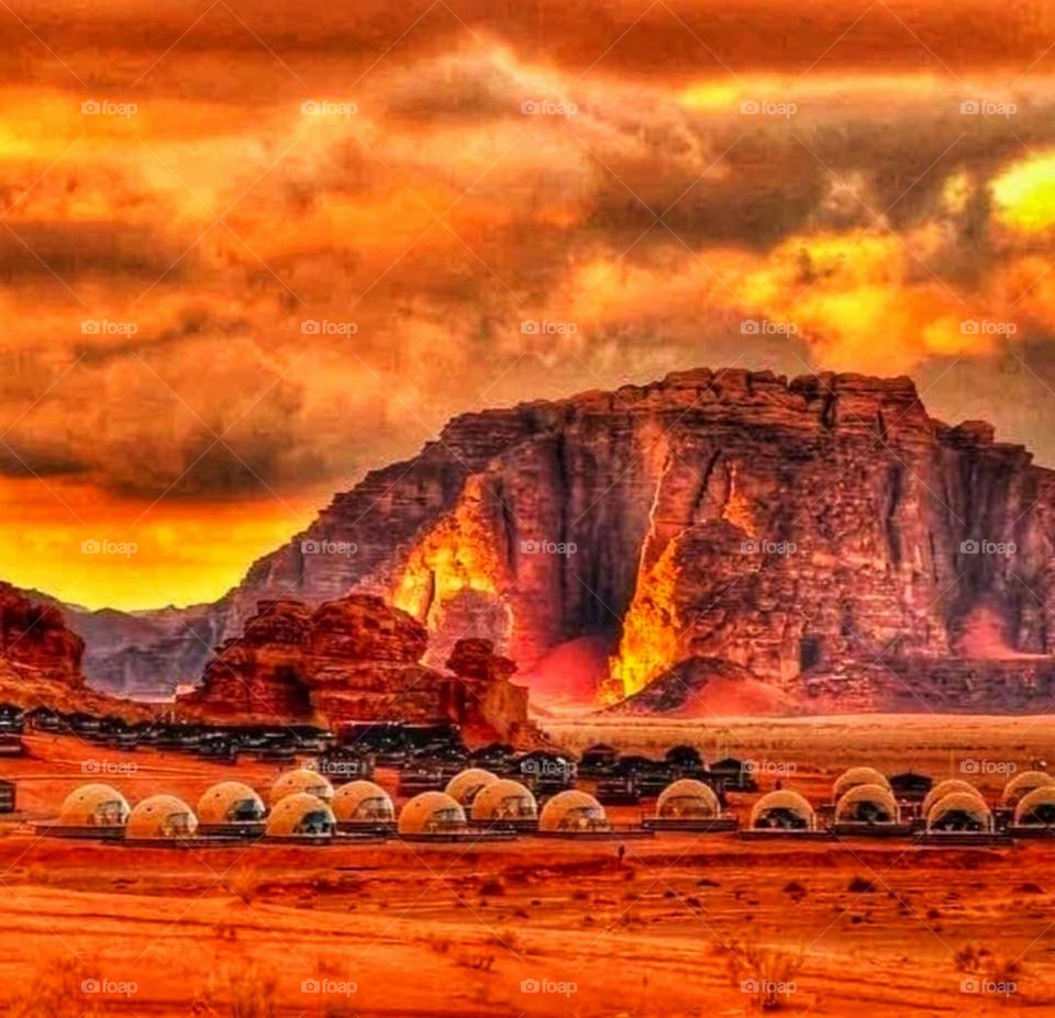 Sunset in Wadi Rum, south of Jordan