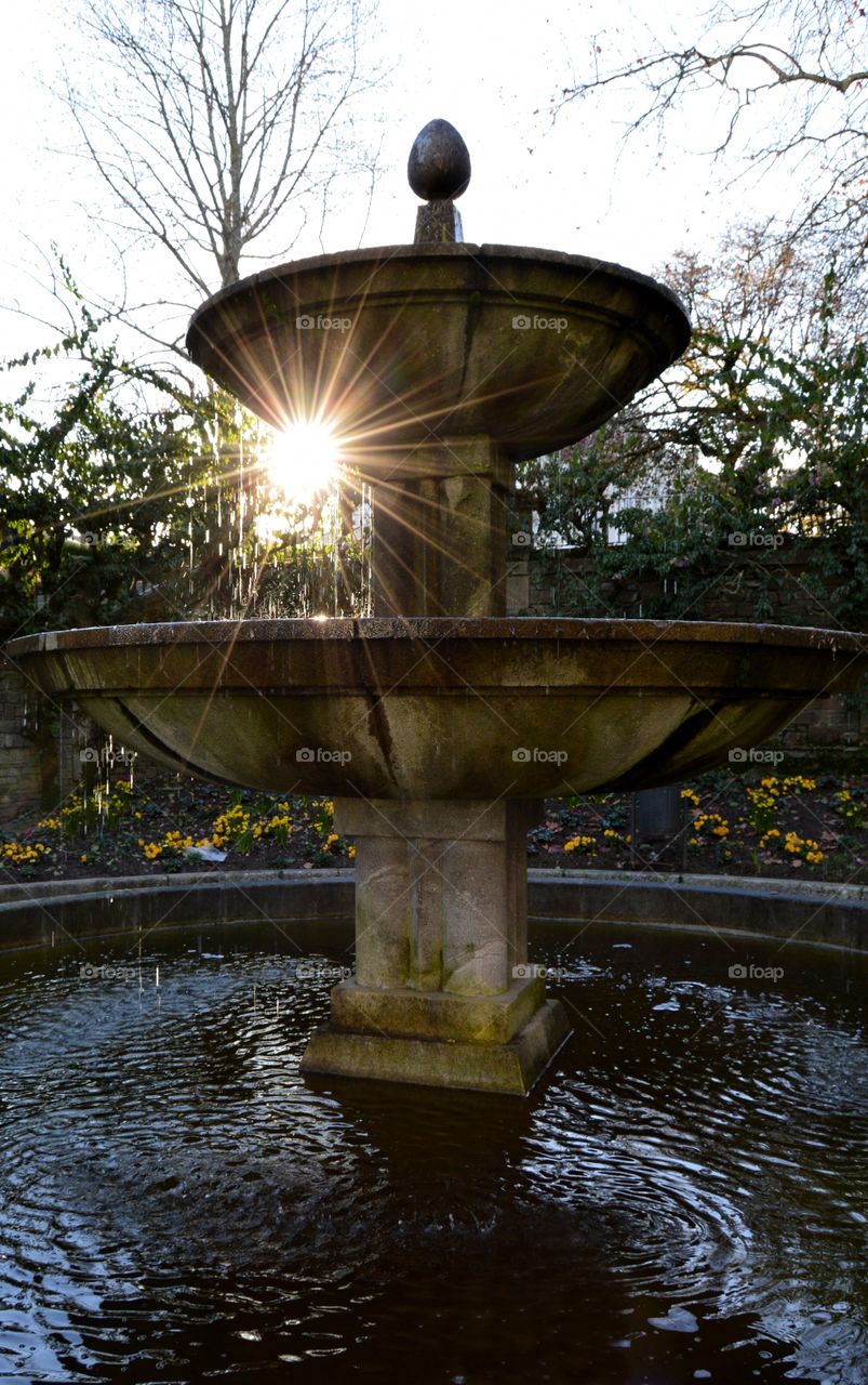 Fountain at sunset