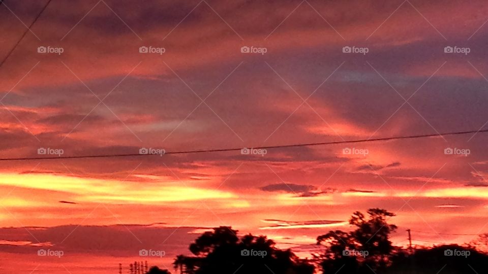 Red Florida Sunset. No Filter. Amazing Florida Sunset Skies!