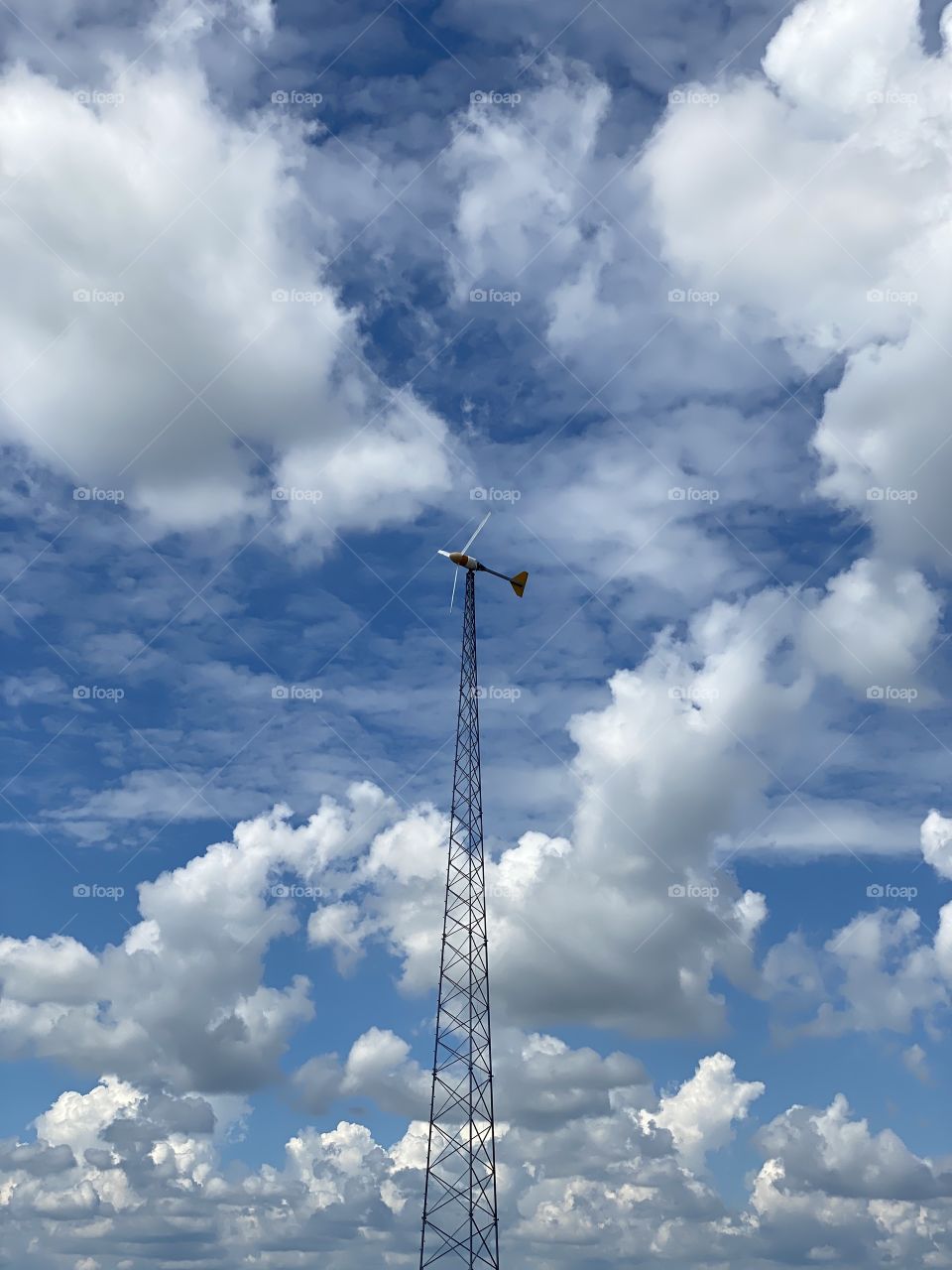 Wind Power on beautiful cloudy summer day 