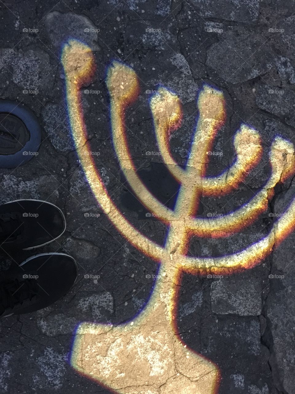 Standing on special place in Toledo with marks on the streets