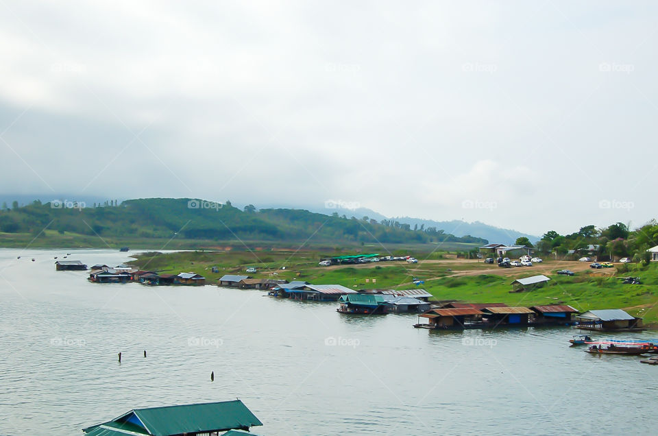 The beauty of Khao Laem reservoir in Kanchanaburi , Thailand.Thailand.