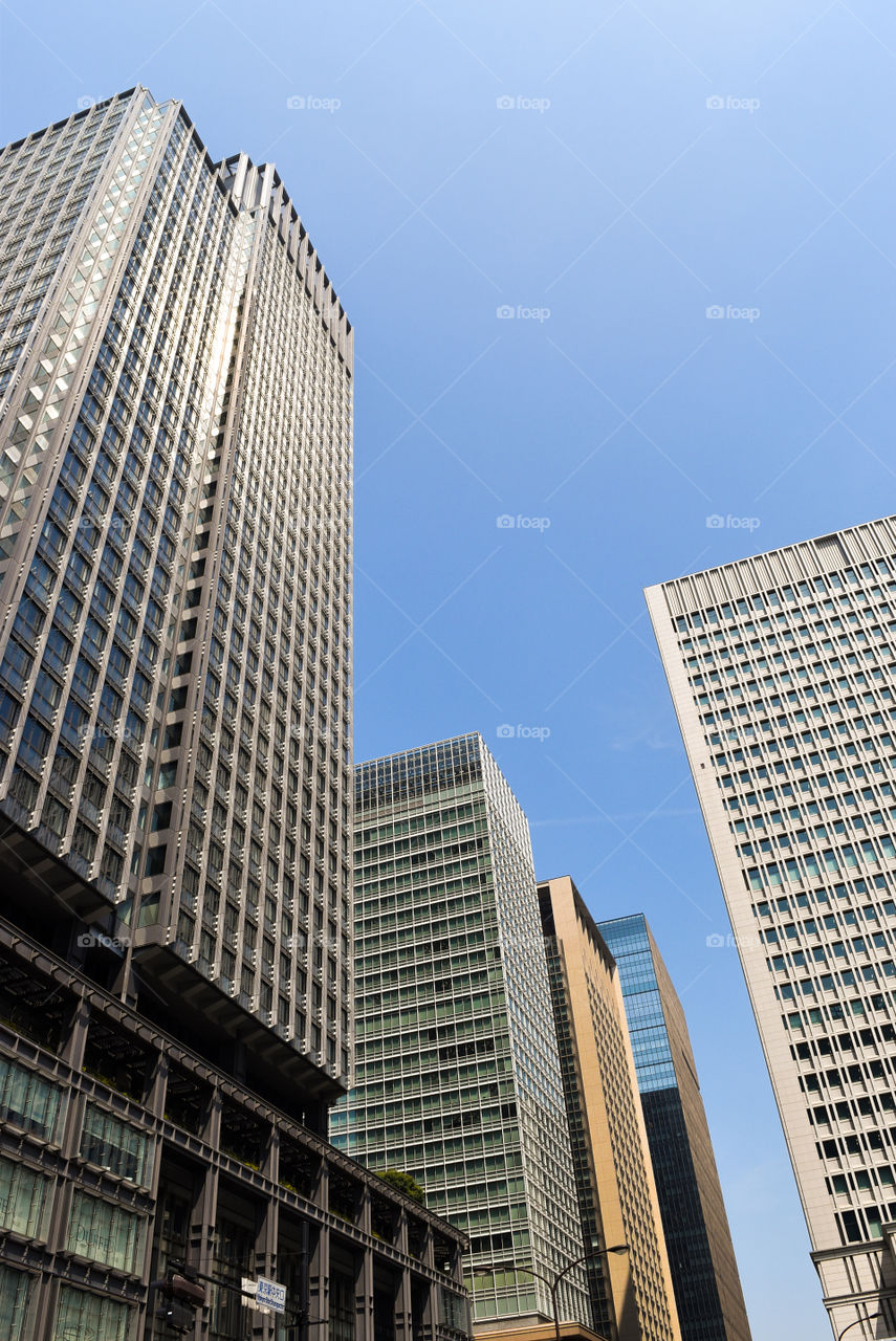 Low angle view of buildings in tokyo