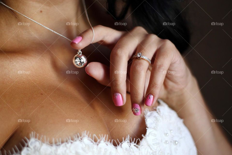 beautiful elegant necklace and ring