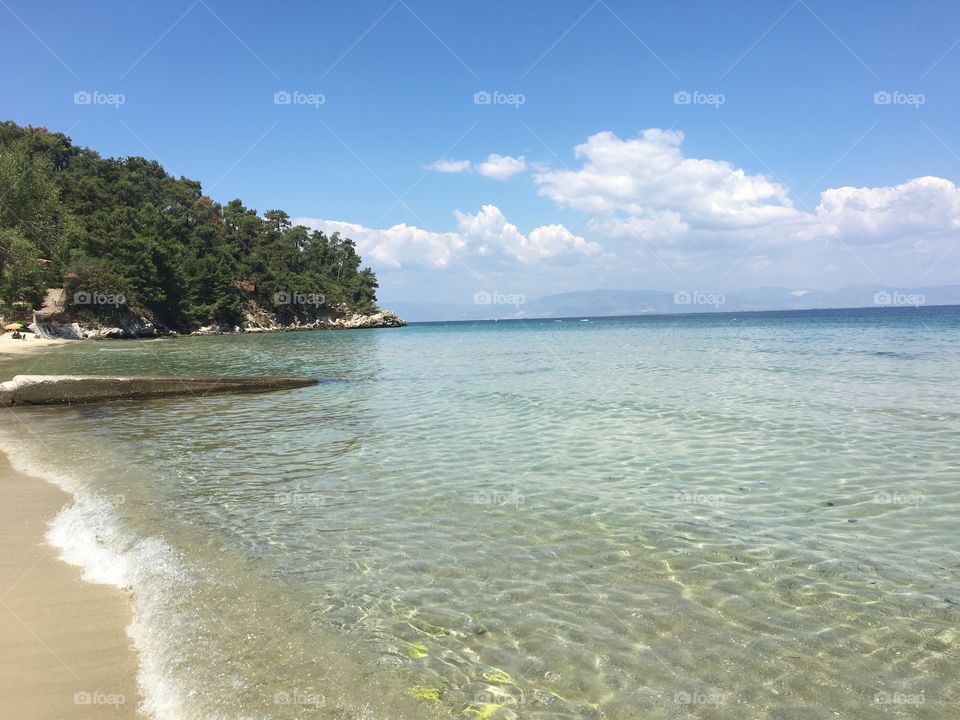 Glyfada beach on Thassos island in Greece
