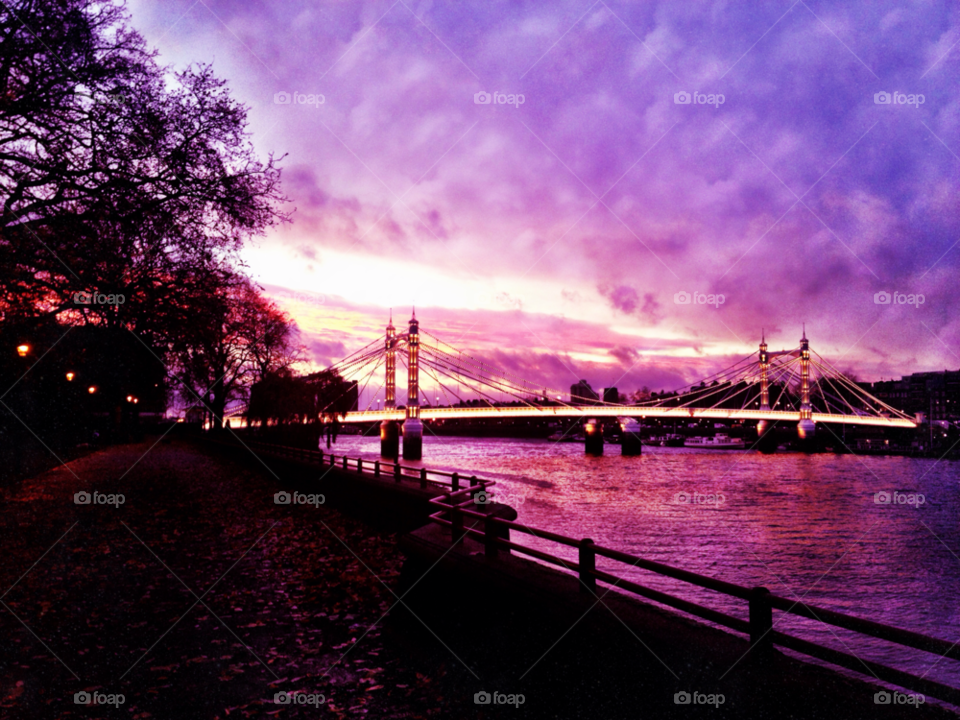 london sunset autumn albert bridge by ericsson81