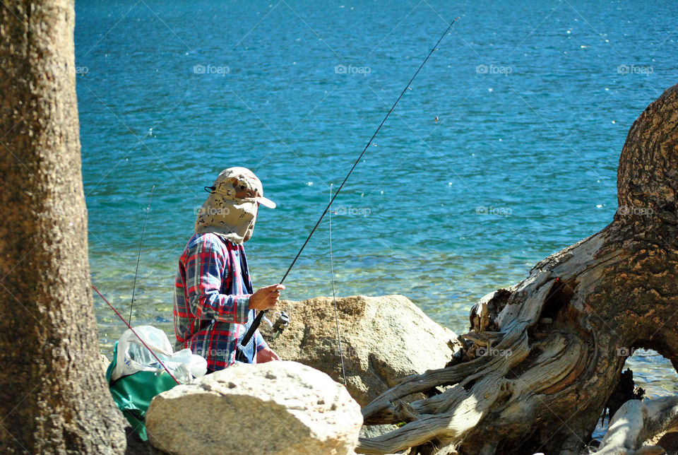 Man fishing at the lake