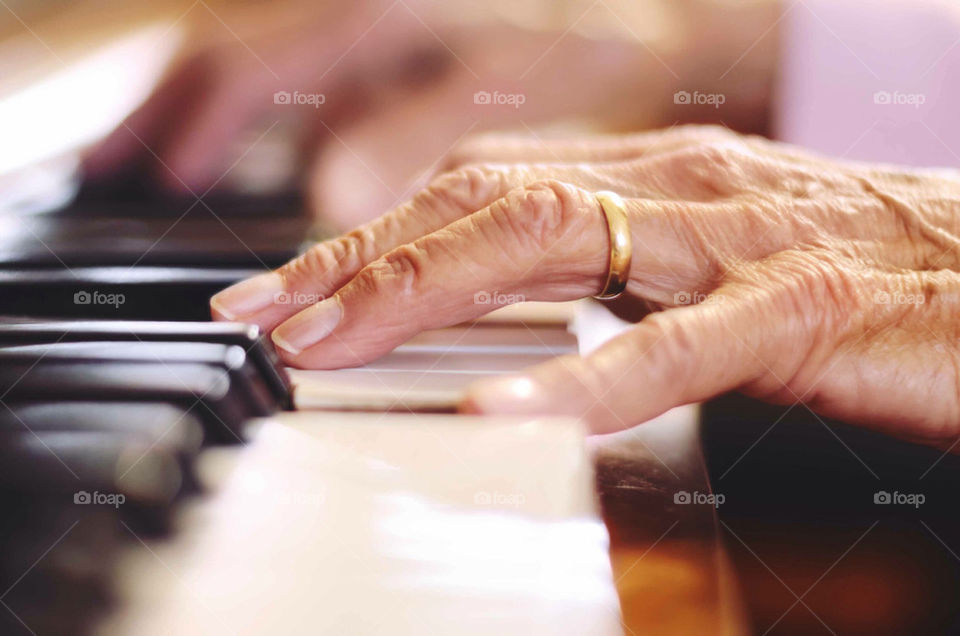 Granny playing the piano
