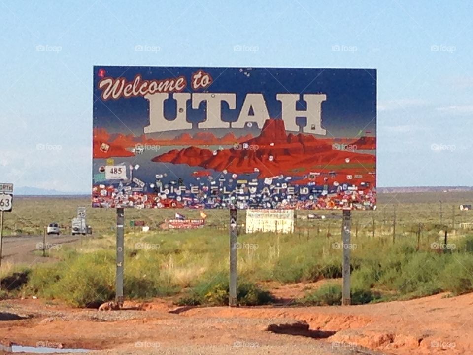 Welcome in Utah sign 