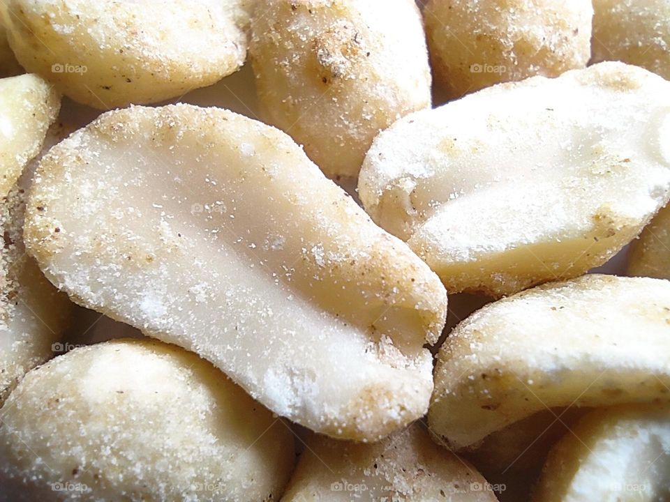 Pickled peanuts with chilli close-up