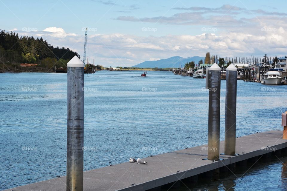 Beautiful marina with mountains