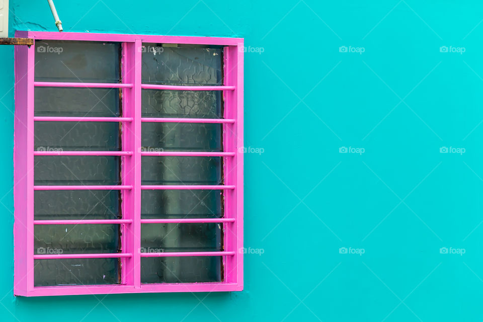 Window with pink color frame
