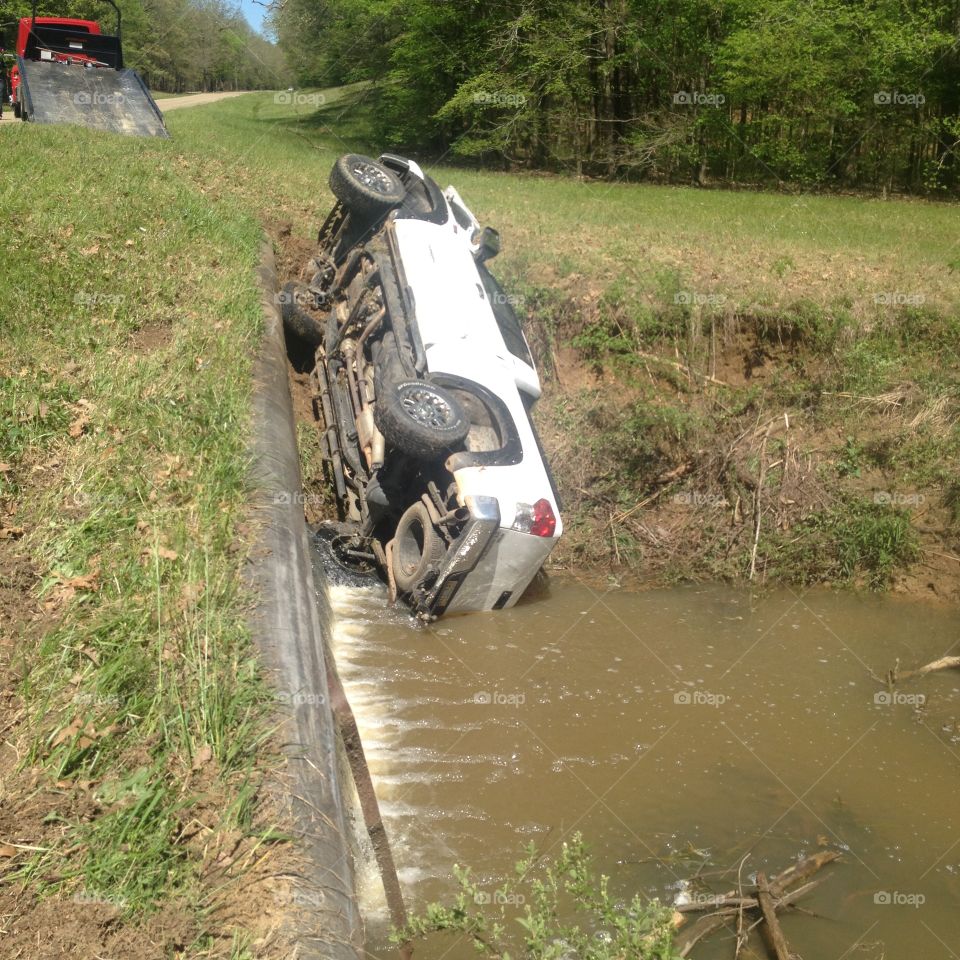 Wreck on creekbed