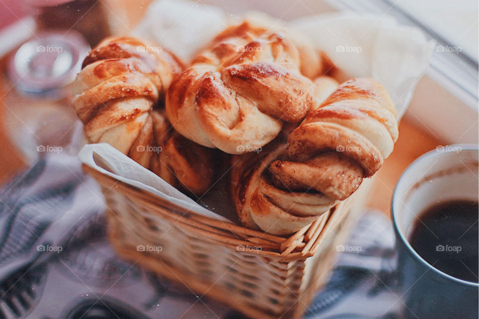 Basket with scones