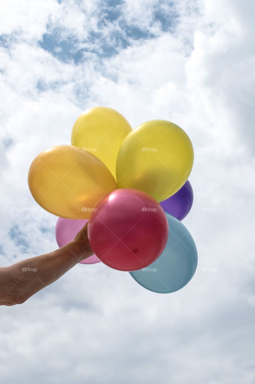 Balloons on the sky, colors