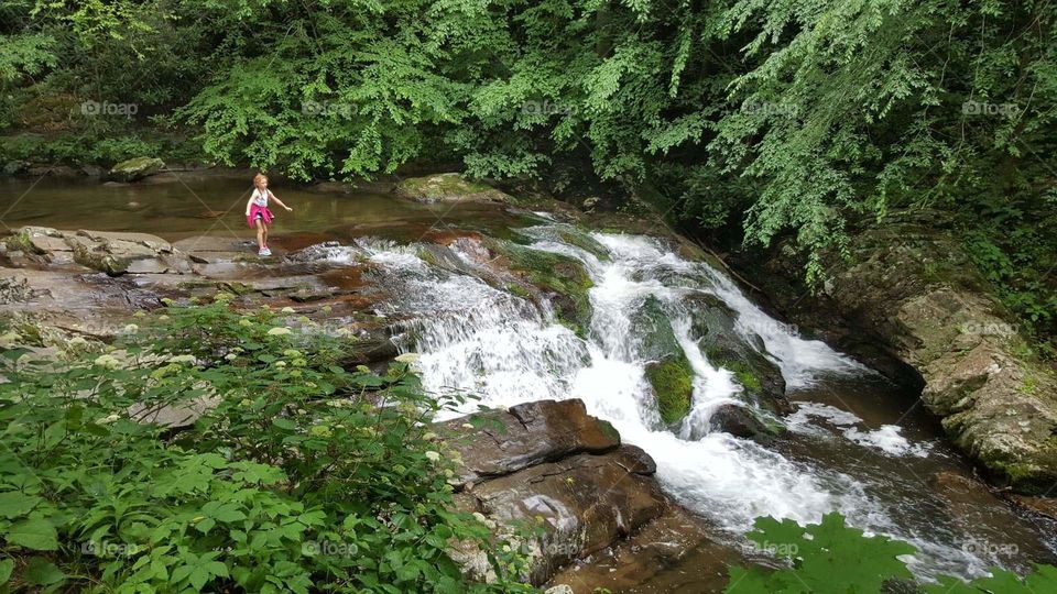 water fall in the great smokey mountains