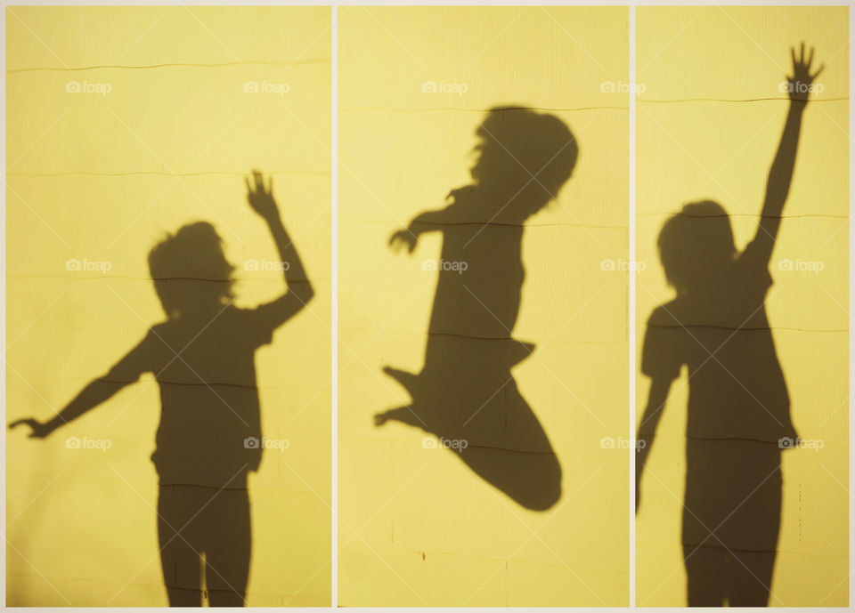 Summer shadow of children