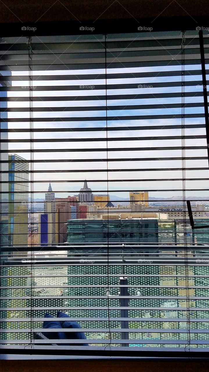 View of Vegas through the window