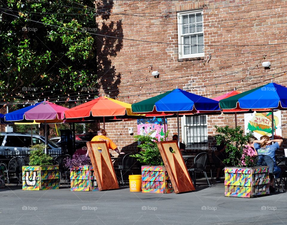 Rainbow umbrellas 