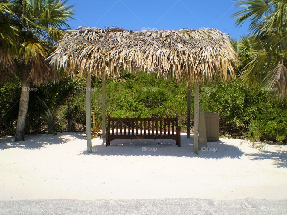 Shaded shelter in the Bahamas 