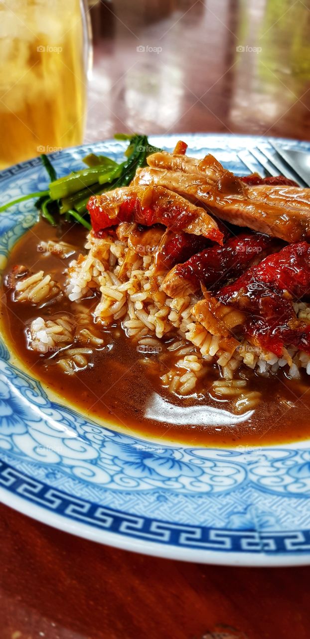 Roasted duck on rice