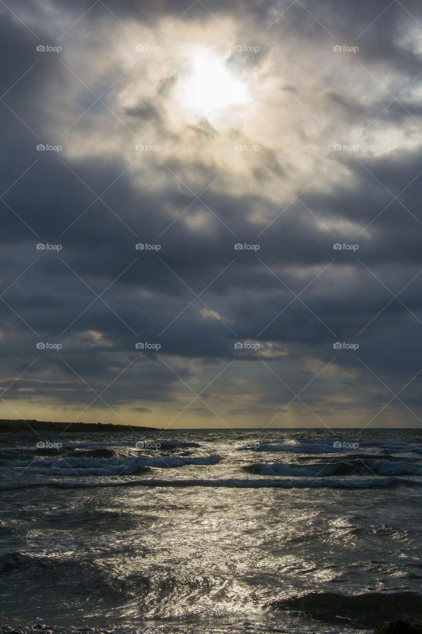 Storm at Tylösand beach outside Halmstad in Sweden.