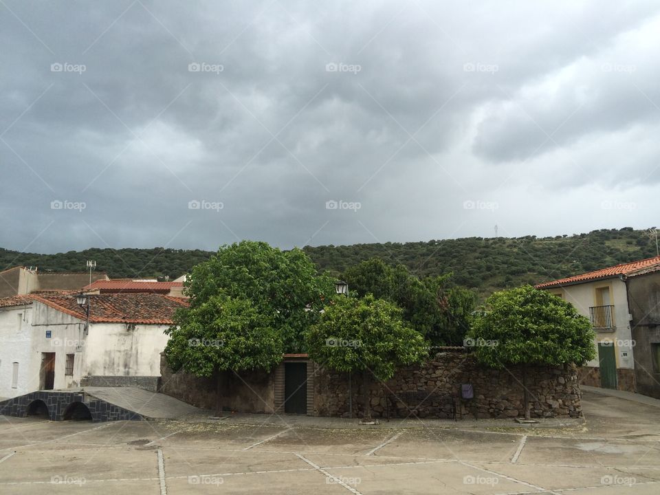 Cloudy Day in Village