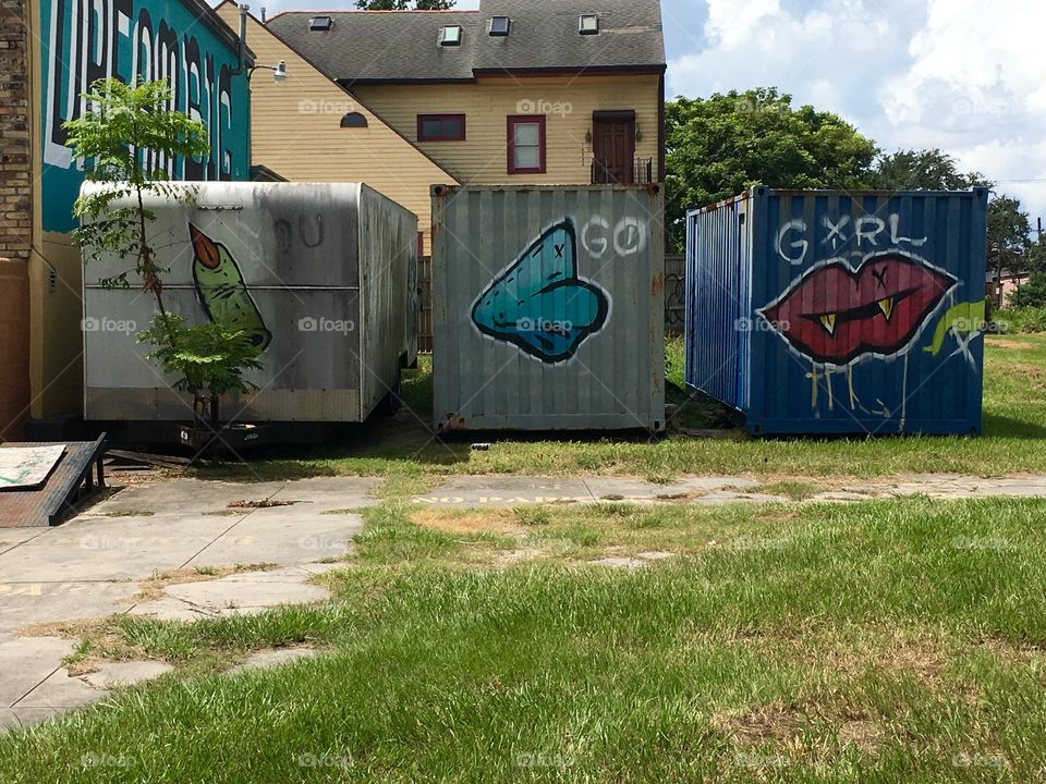 Graffiti, No Person, Urban, Outdoors, Grass