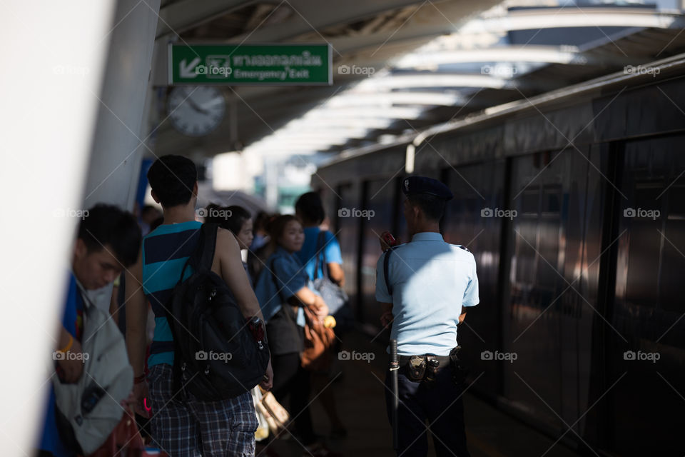 Security at BTS public train station 