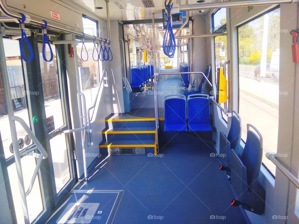 Inside of Polish tram!