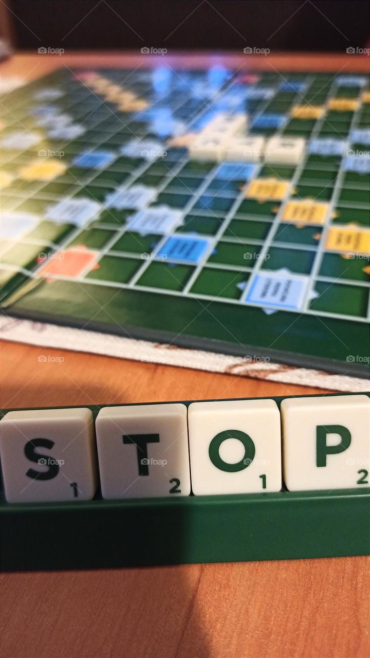 Scrabble game, playing with family, fun, entertainment, board games