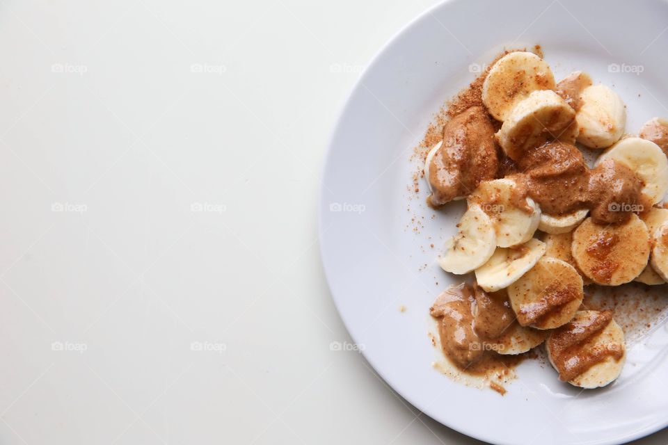 Banana Goodness. Bananas almond butter coconut sugar