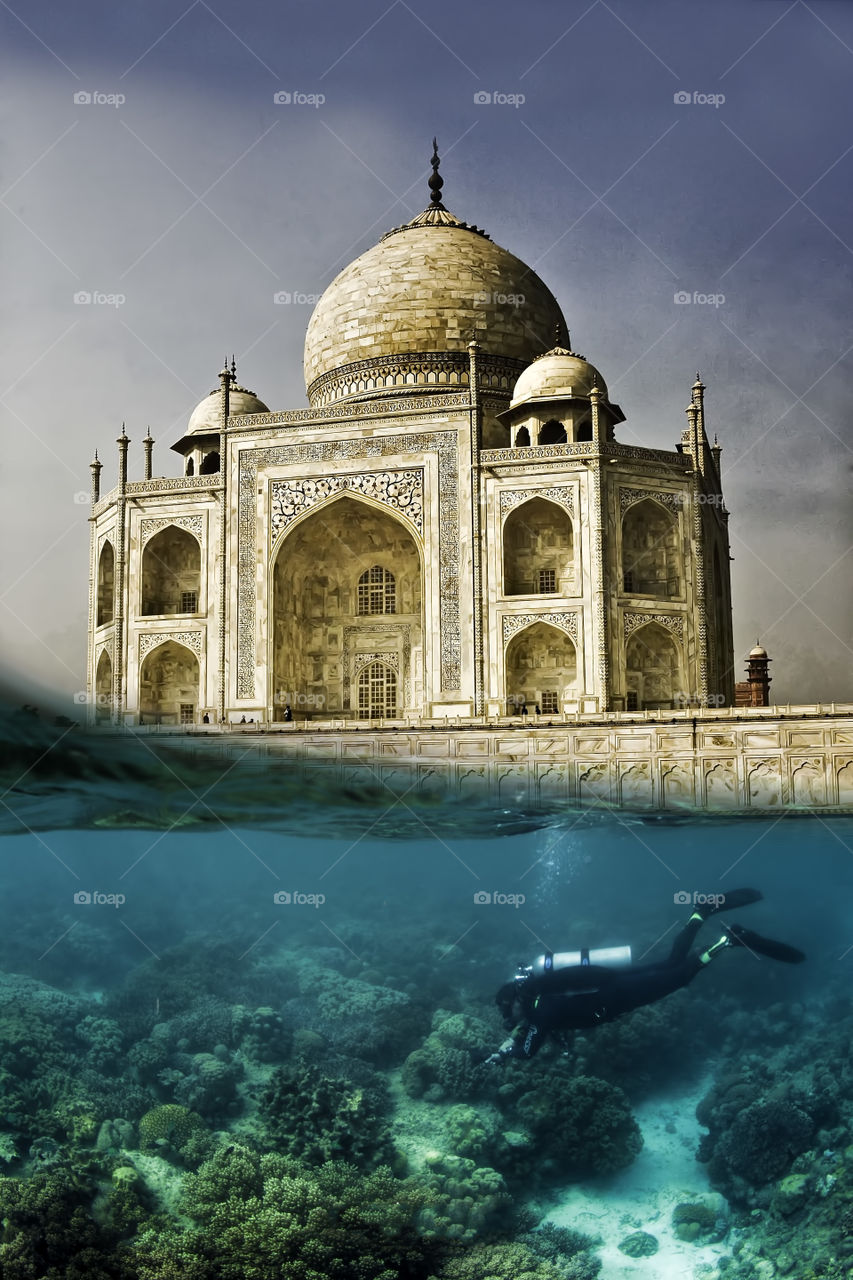 Scuba diving around the Taj Mahal 