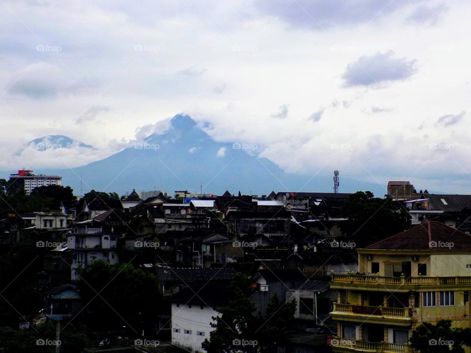 Settlements under the slopes of Mount Merapi