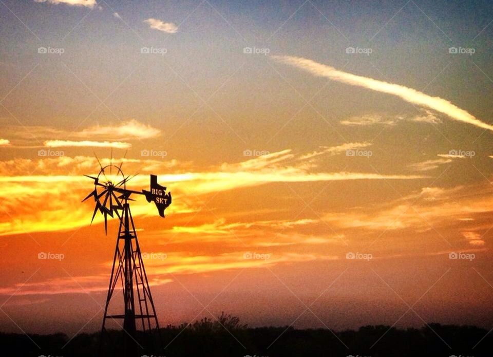 Windmill in the sunset