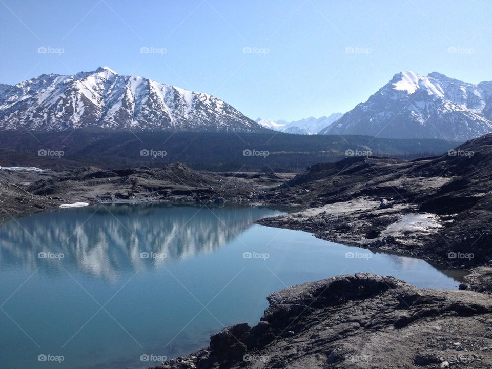 Scenics view of snowcapped mountain