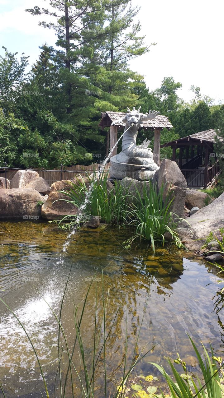 Dragon in the Garden. Japanese Garden at The House on the Rock in Wisconsin