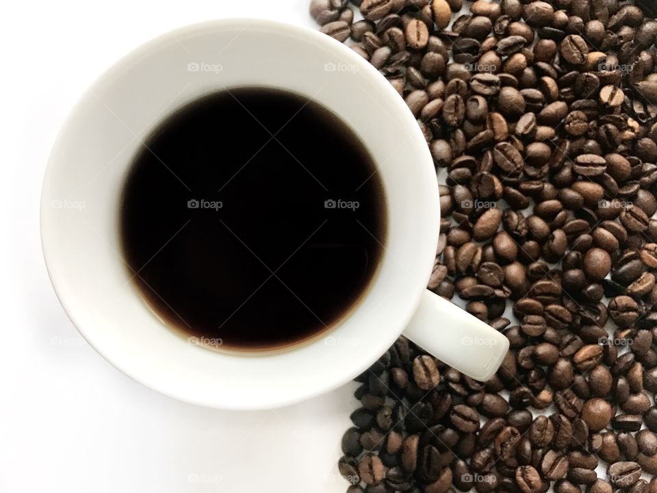 Coffee with coffee bean