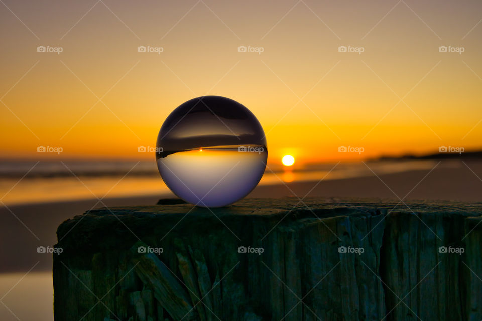 Sunrise in lens ball