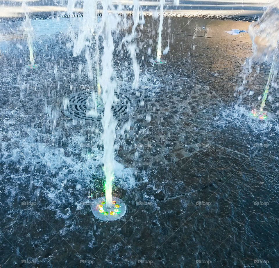 water splash fountain in motion