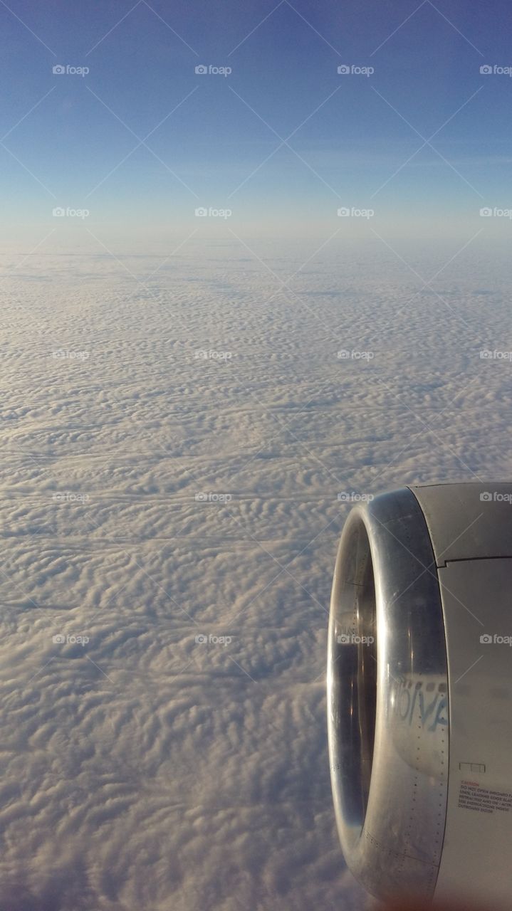 White clouds seen from the above - plane view
