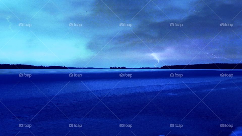 Thunderstorm by lake