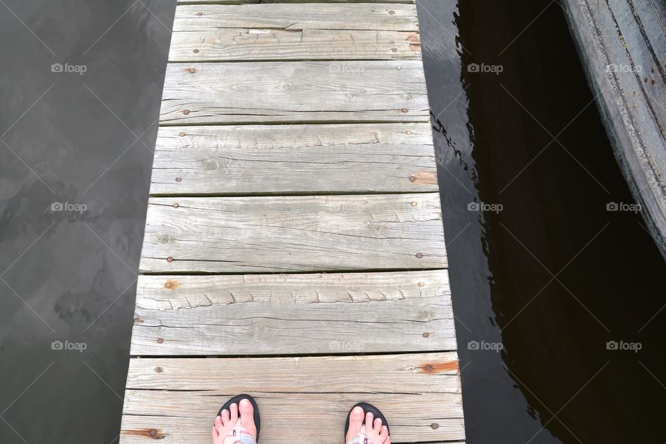 Flip flops on the dock
