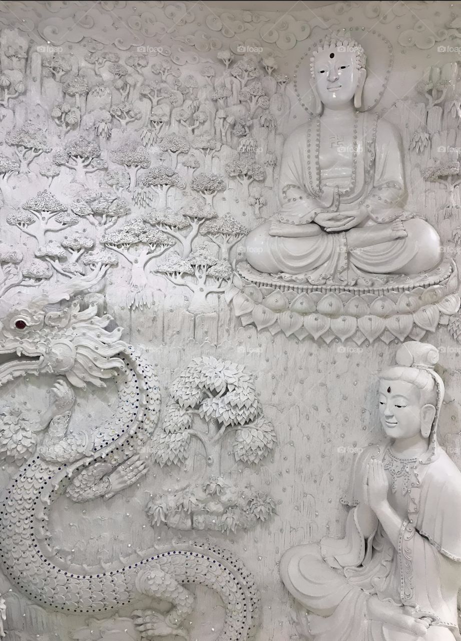 white stone china art work