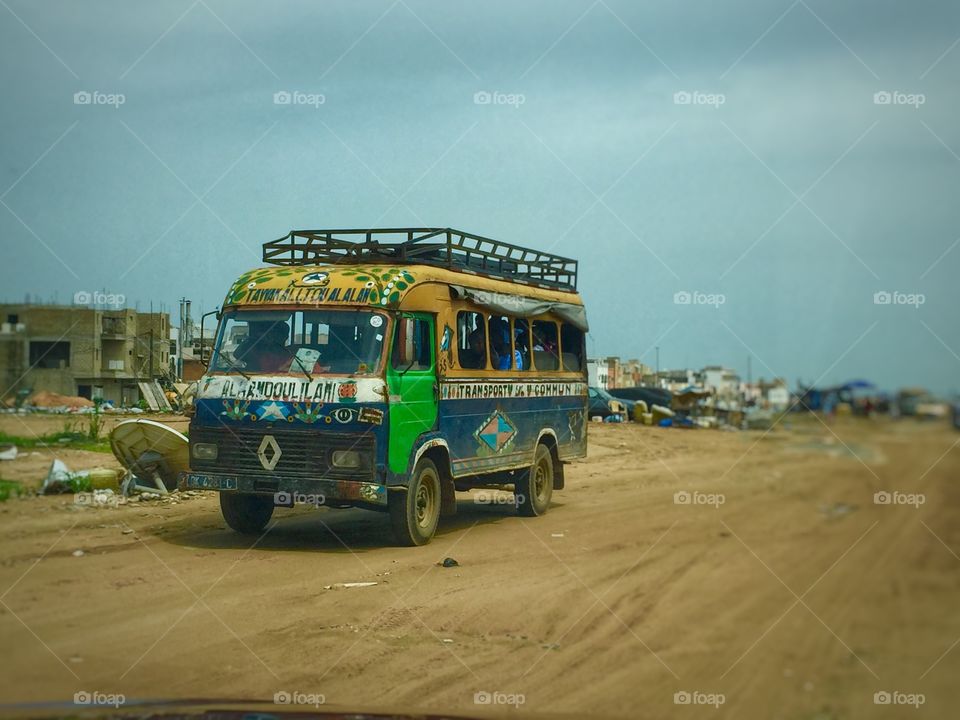 Car Rapide. A colourful "car rapide" bus, Dakar, Senegal