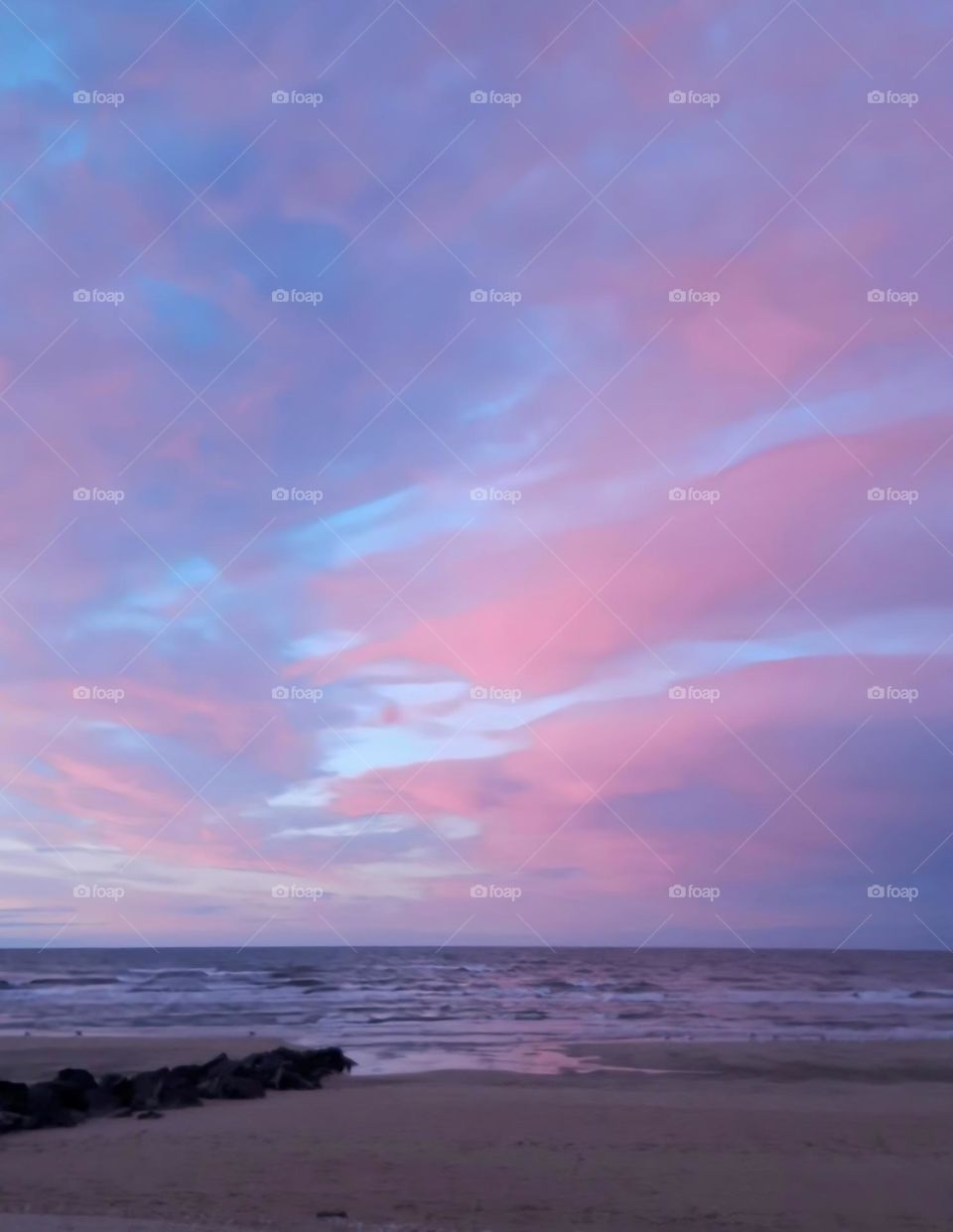 sunset in Houlgate Normandy