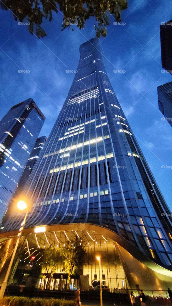 This is a set of high-rise architectural nightlife pictures of CBD city business circle