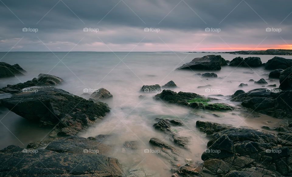 Dramatic sunset at Wild atlantic way in Galway, Ireland