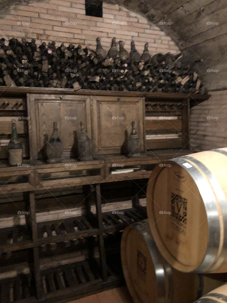 Rustic wine cellar
